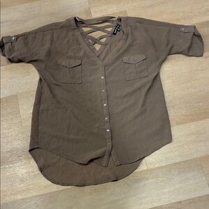 Brown Button-Up Men’s Shirt